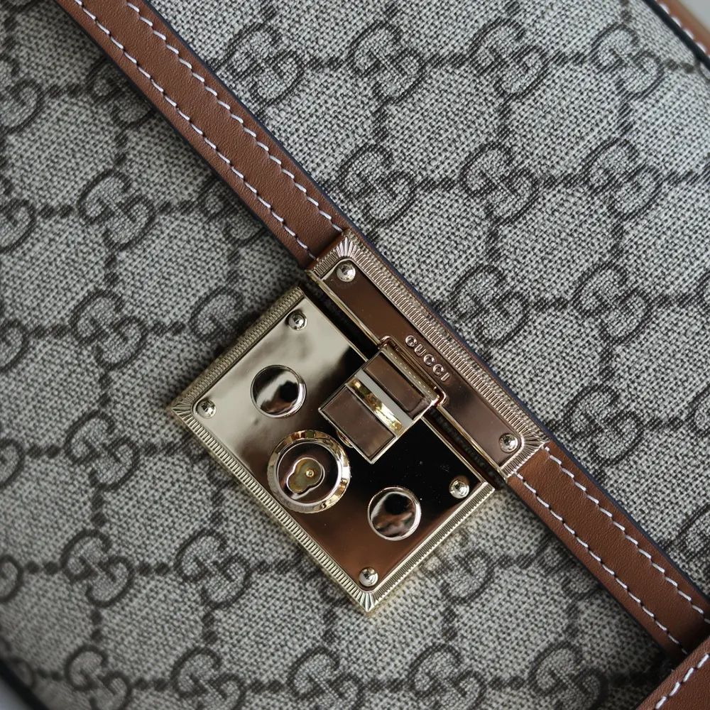 Gucci Women Padlock Medium Top Handle Bag-Brown 838998FAD6L