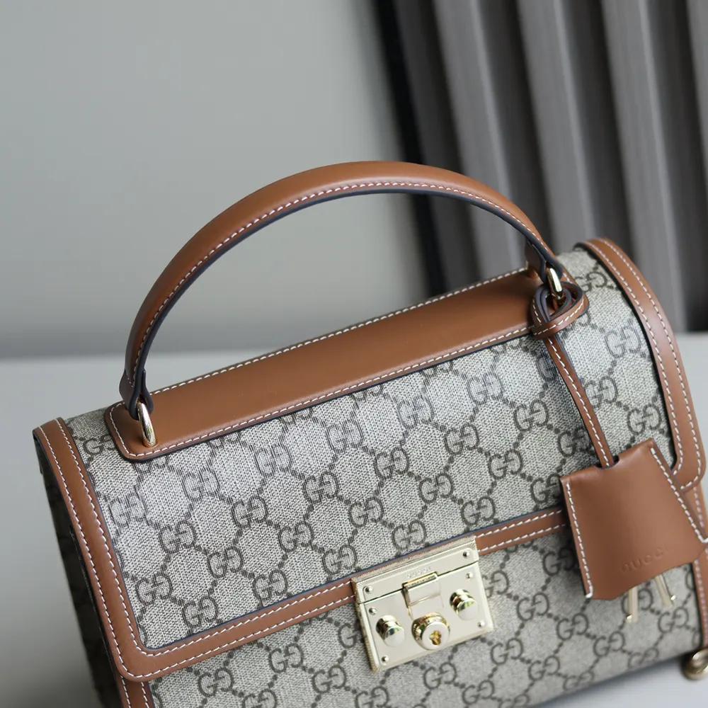 Gucci Women Padlock Medium Top Handle Bag-Brown 838998FAD6L