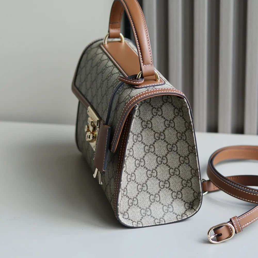 Gucci Women Padlock Medium Top Handle Bag-Brown 838998FAD6L