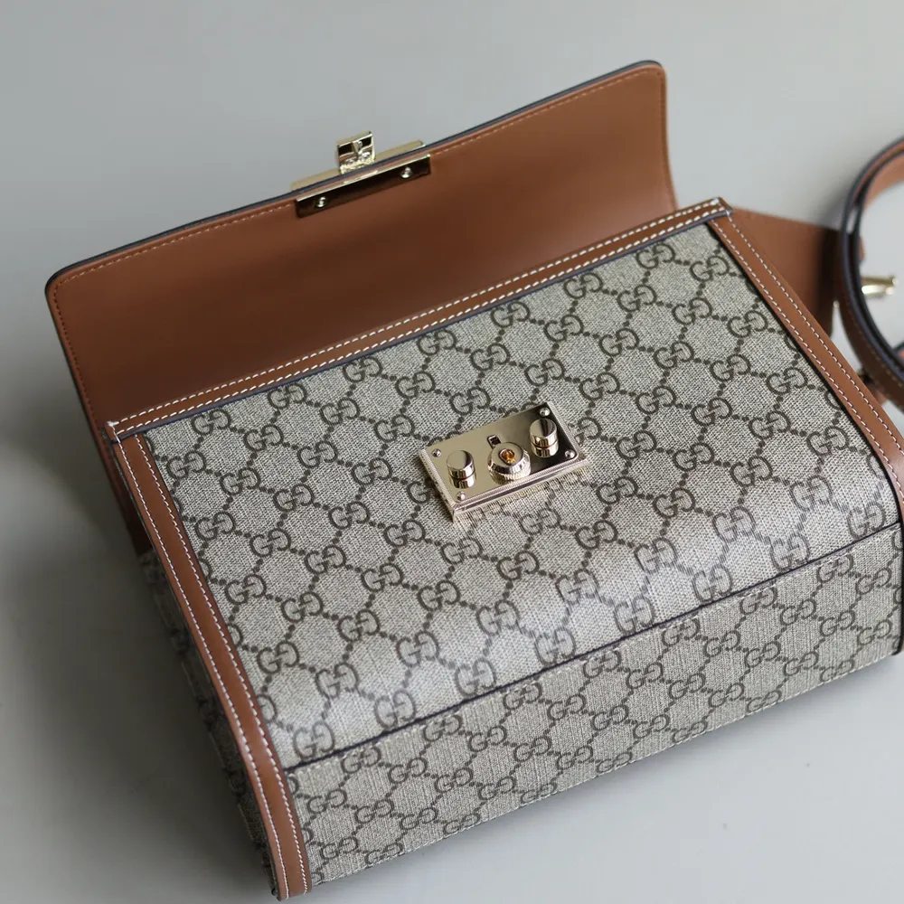 Gucci Women Padlock Medium Top Handle Bag-Brown 838998FAD6L