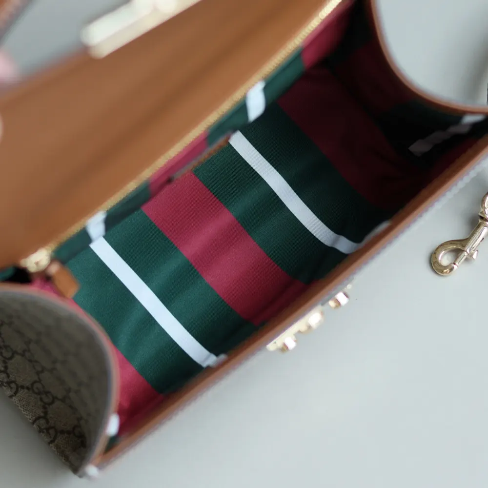 Gucci Women Padlock Medium Top Handle Bag-Brown 838998FAD6L