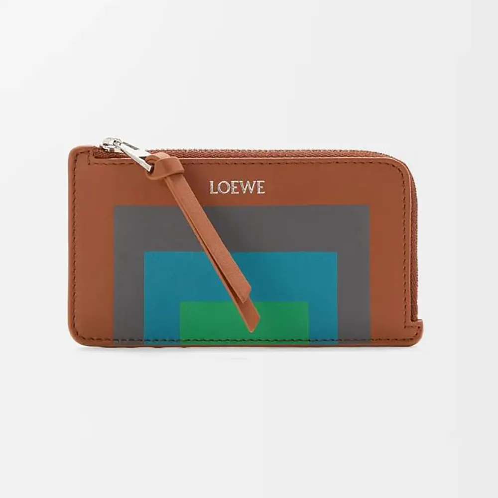 Loewe Unisex Coin Cardholder in Nappa Calfskin-Brown C643Z