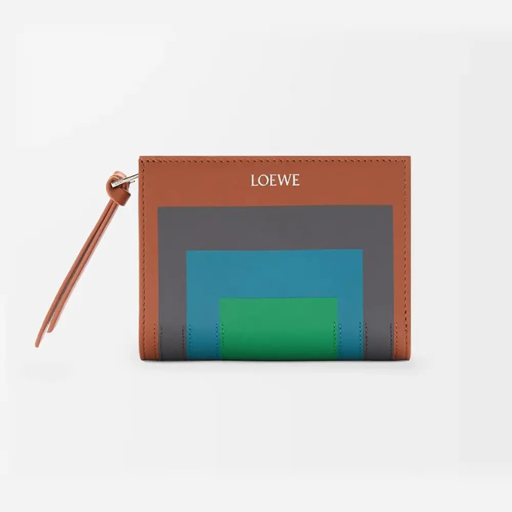 Loewe Unisex Compact Wallet in Nappa Calfskin-Brown C643Z40XA7