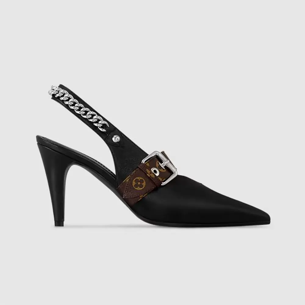 Louis Vuitton Women LV Vibe Slingback Pump-Black 1AHL47