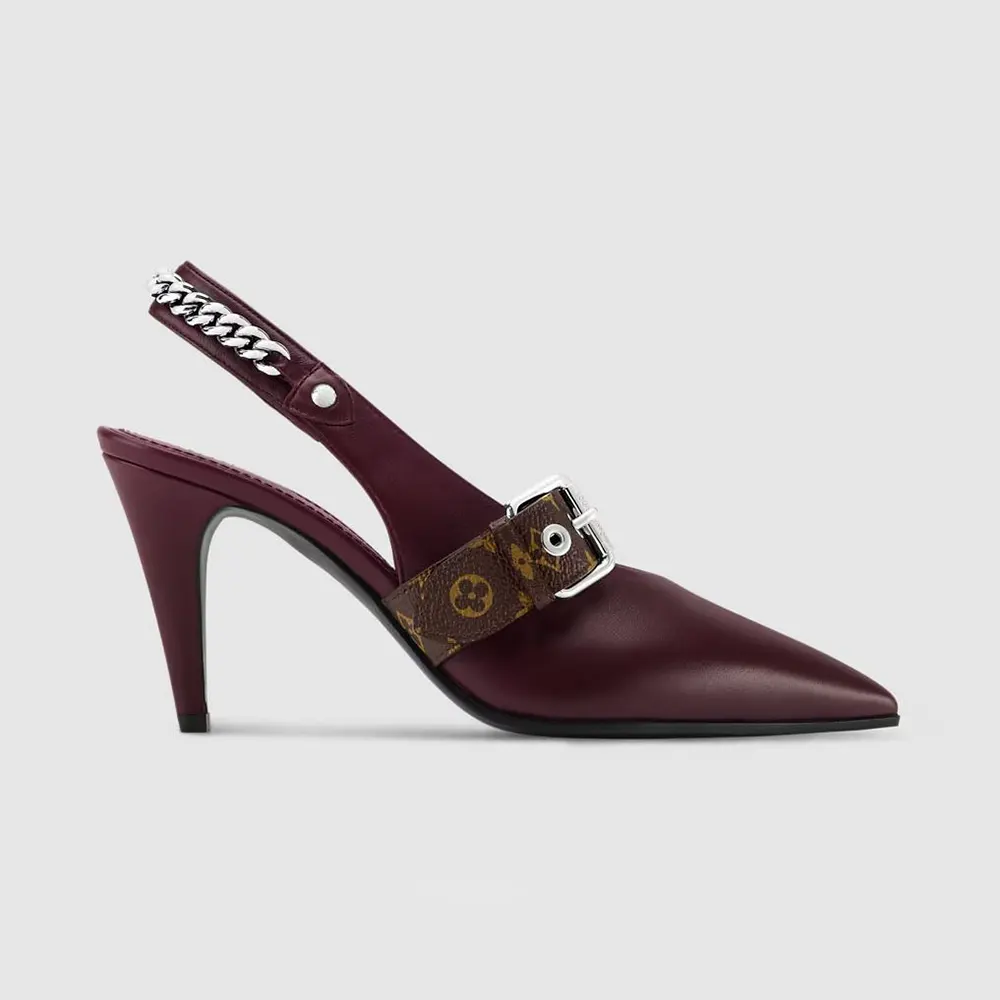 Louis Vuitton Women LV Vibe Slingback Pump-Bordeaux Red 1AICOT