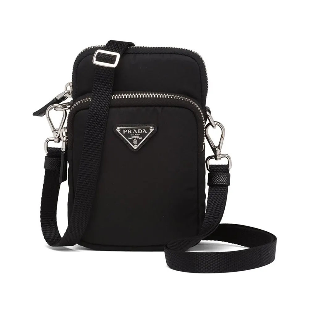 Prada Men Nylon Logo Smartphone Case-Black