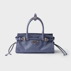 Prada Women Bonnie Leather Mini Handbag-Light Blue 1BA486