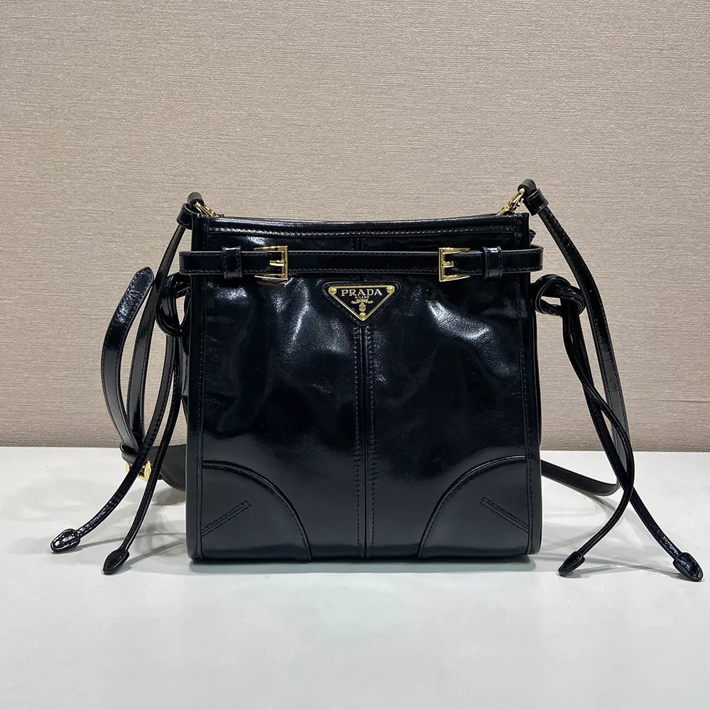 Prada Women Bonnie Leather Mini Shoulder Bag-Black 1BH229 2 Prada Women Bonnie Leather Mini Shoulder Bag-Black 1BH229