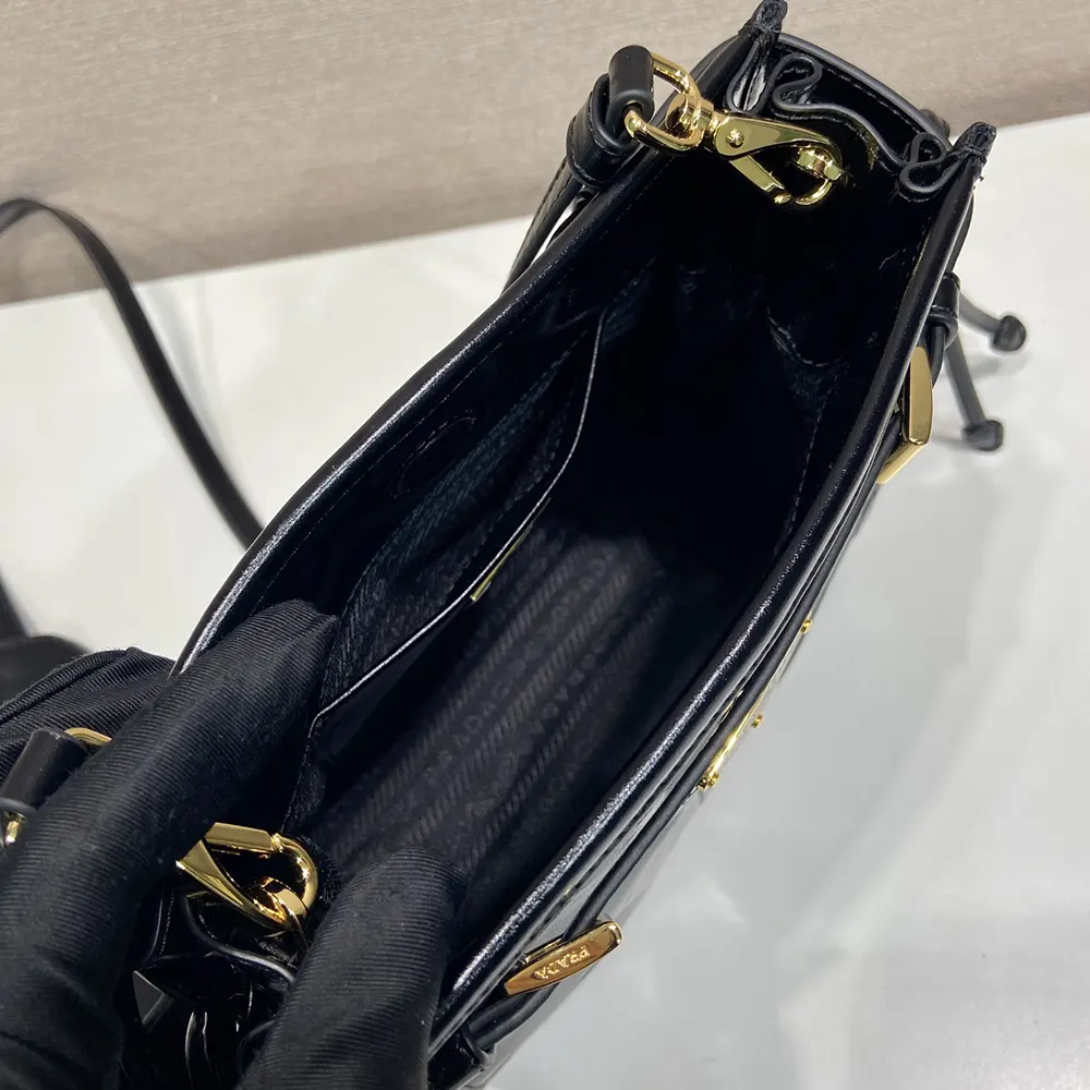 Prada Women Bonnie Leather Mini Shoulder Bag-Black 1BH229 9 Prada Women Bonnie Leather Mini Shoulder Bag-Black 1BH229 - Image 9