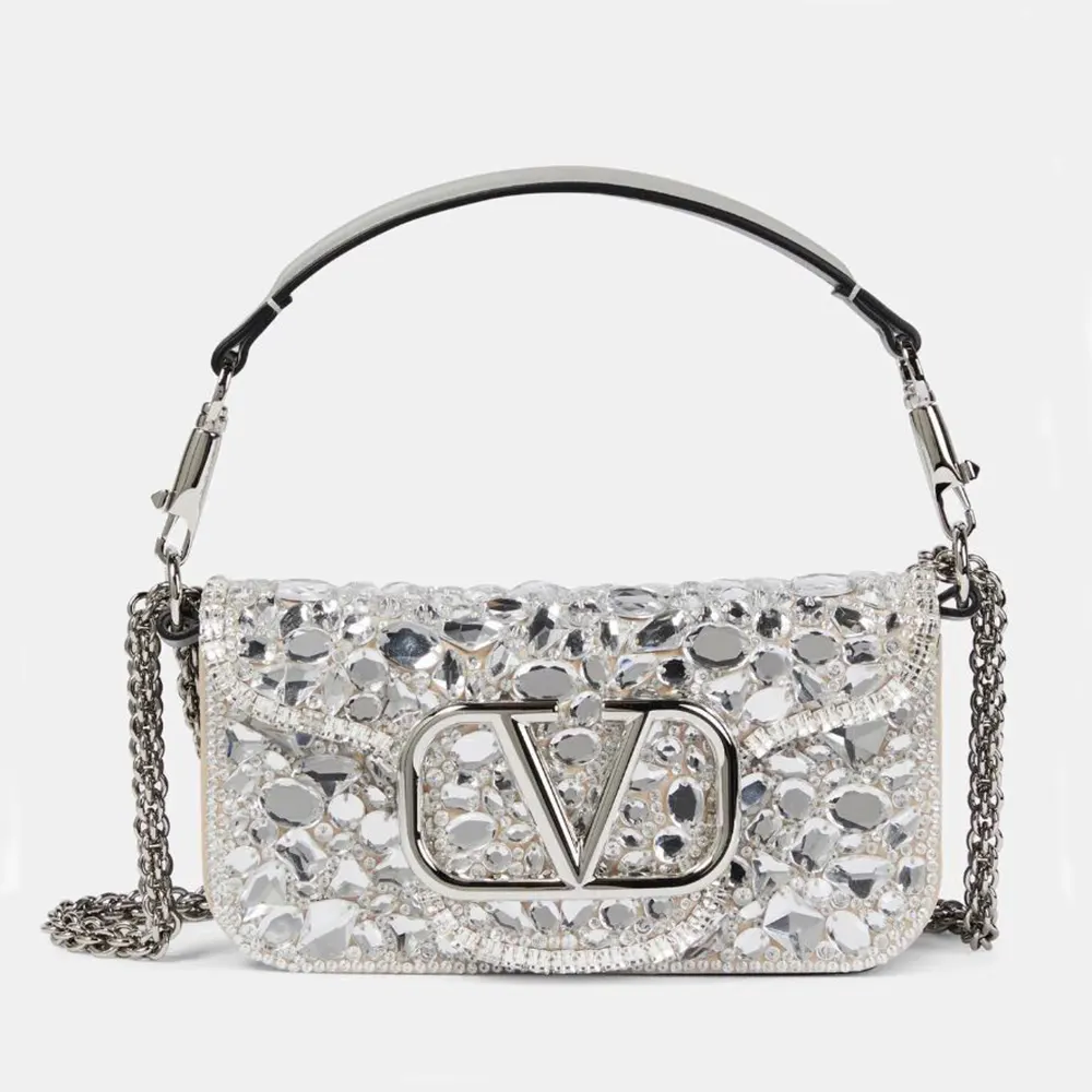 Valentino Women Garavani Locò Small Embellished Shoulder Bag