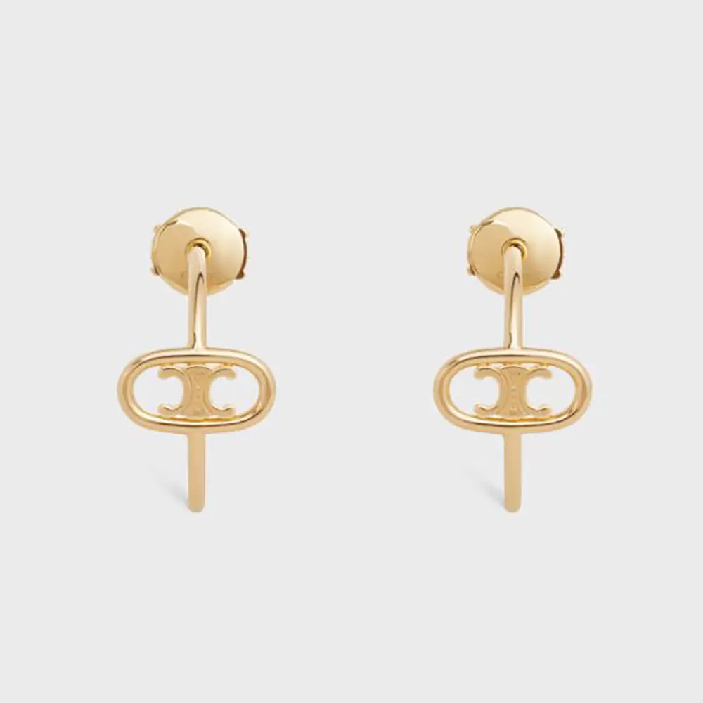 Celine Women Maillon Triomphe Hoops in Yellow Gold 46Z586GLY