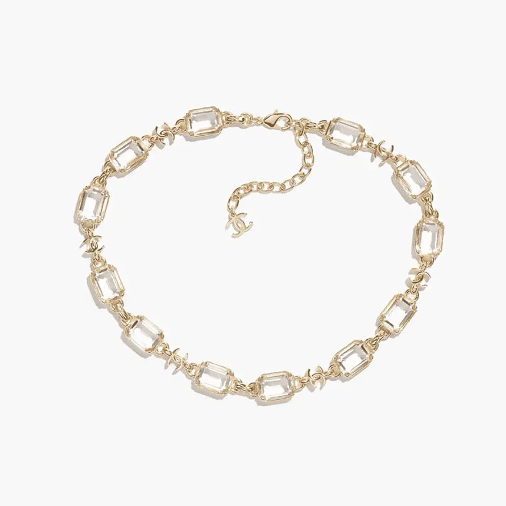 Chanel Women Bracelet Metal & Strass Golden & Crystal ABH252
