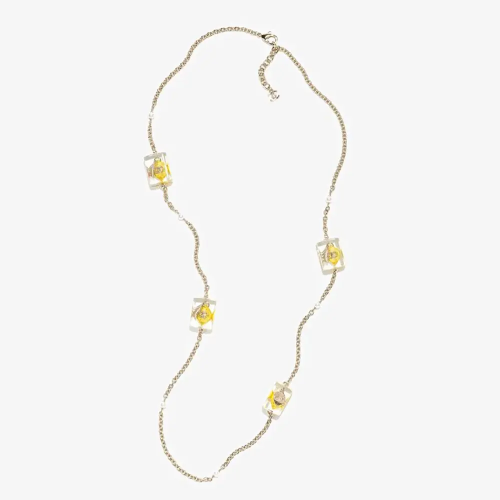 Chanel Women Long Necklace Metal Resin & Glass Pearls-ABH001B23039