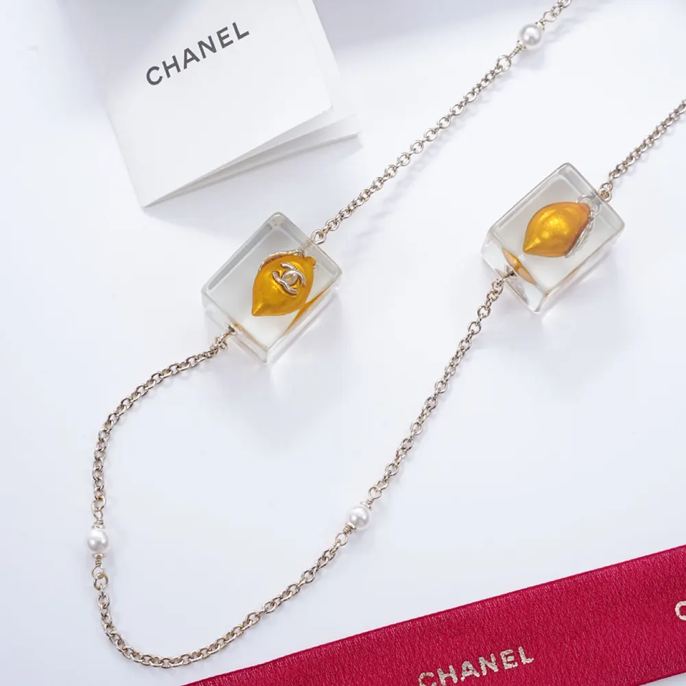 Chanel Women Long Necklace Metal Resin & Glass Pearls-ABH001B23039
