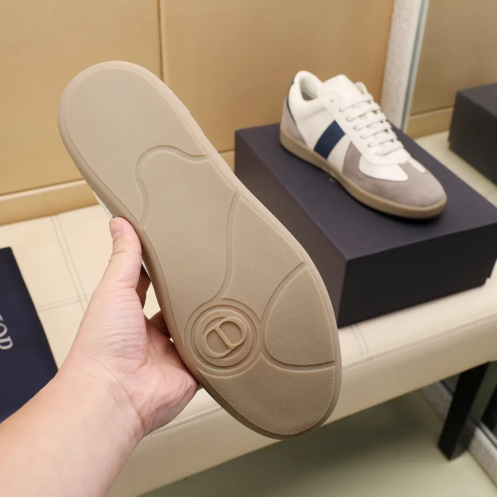 Dior Unisex B01 Matchpoint Sneaker Blue and White Smooth Calfskin with Gray Suede