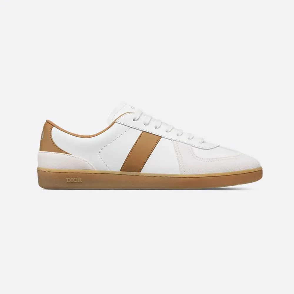 Dior Unisex B01 Matchpoint Sneaker Cognac and White Smooth Calfskin with White Suede