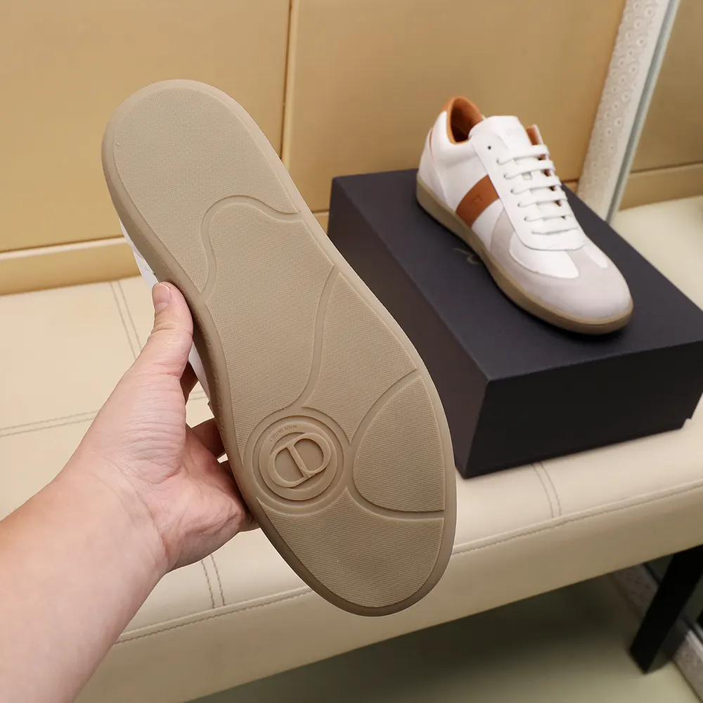 Dior Unisex B01 Matchpoint Sneaker Cognac and White Smooth Calfskin with White Suede