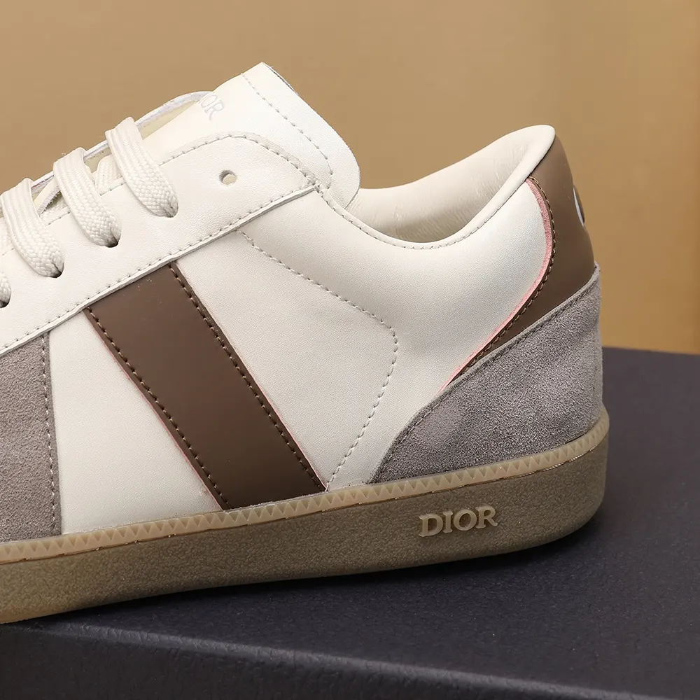 Dior Unisex B01 Matchpoint Sneaker Gray and White Smooth Calfskin with Gray Suede
