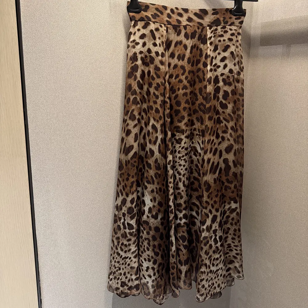 Dolce Gabbana D&G Women Leopard-Print Chiffon Circle Skirt F4CSOTIS1