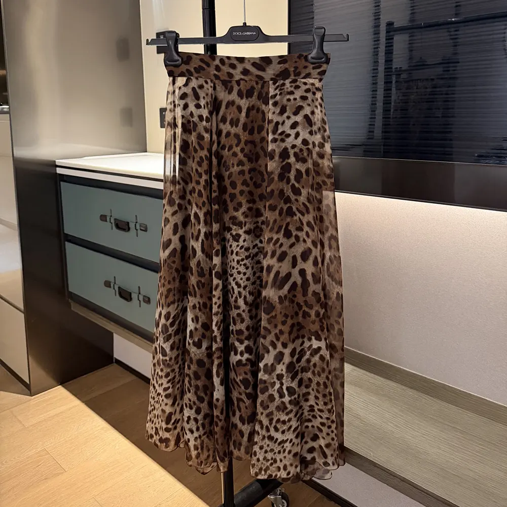 Dolce Gabbana D&G Women Leopard-Print Chiffon Circle Skirt F4CSOTIS1