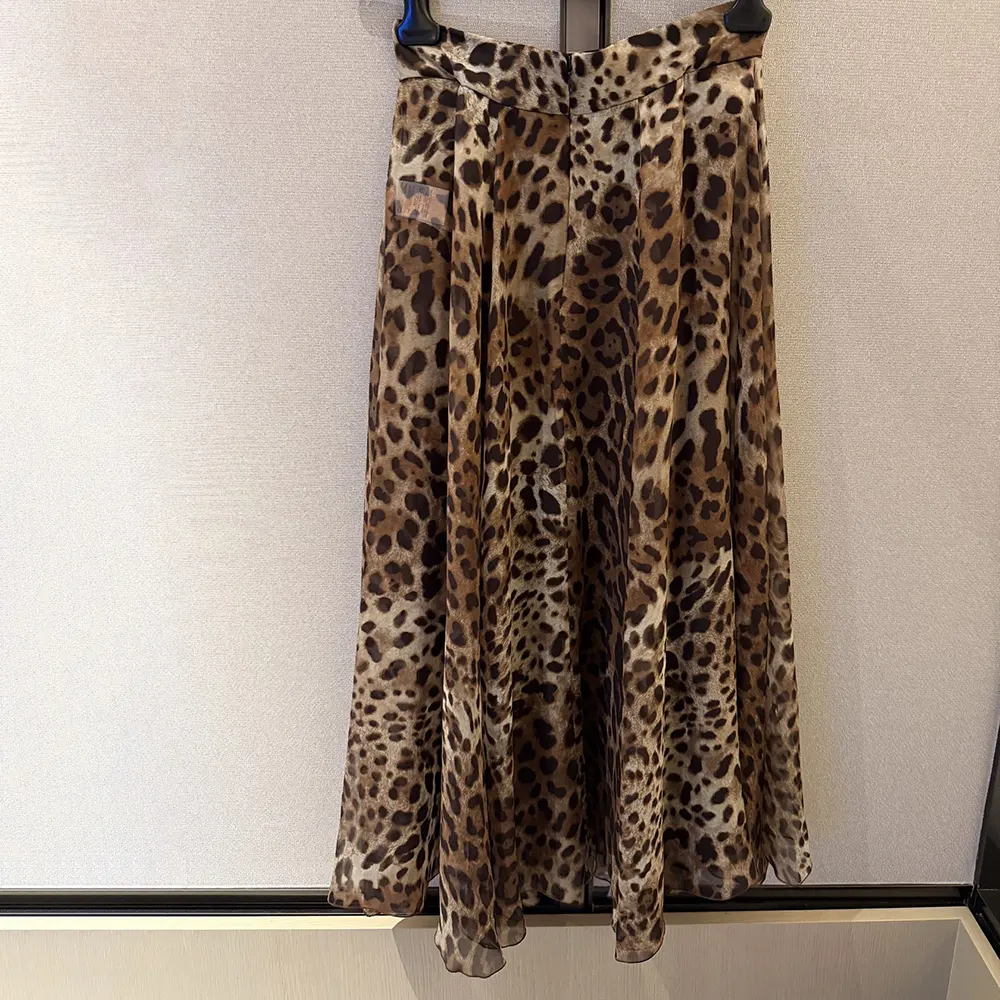 Dolce Gabbana D&G Women Leopard-Print Chiffon Circle Skirt F4CSOTIS1