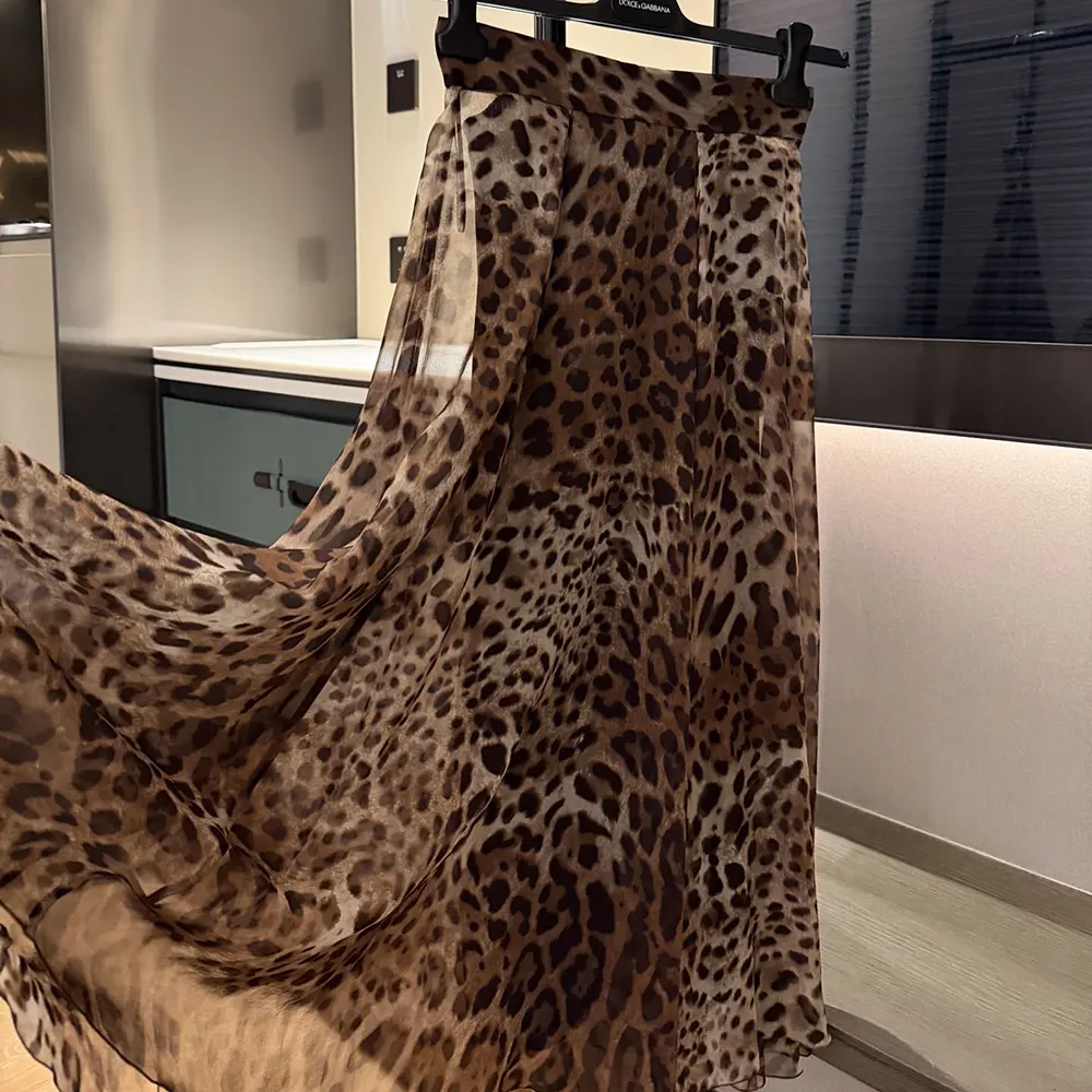 Dolce Gabbana D&G Women Leopard-Print Chiffon Circle Skirt F4CSOTIS1