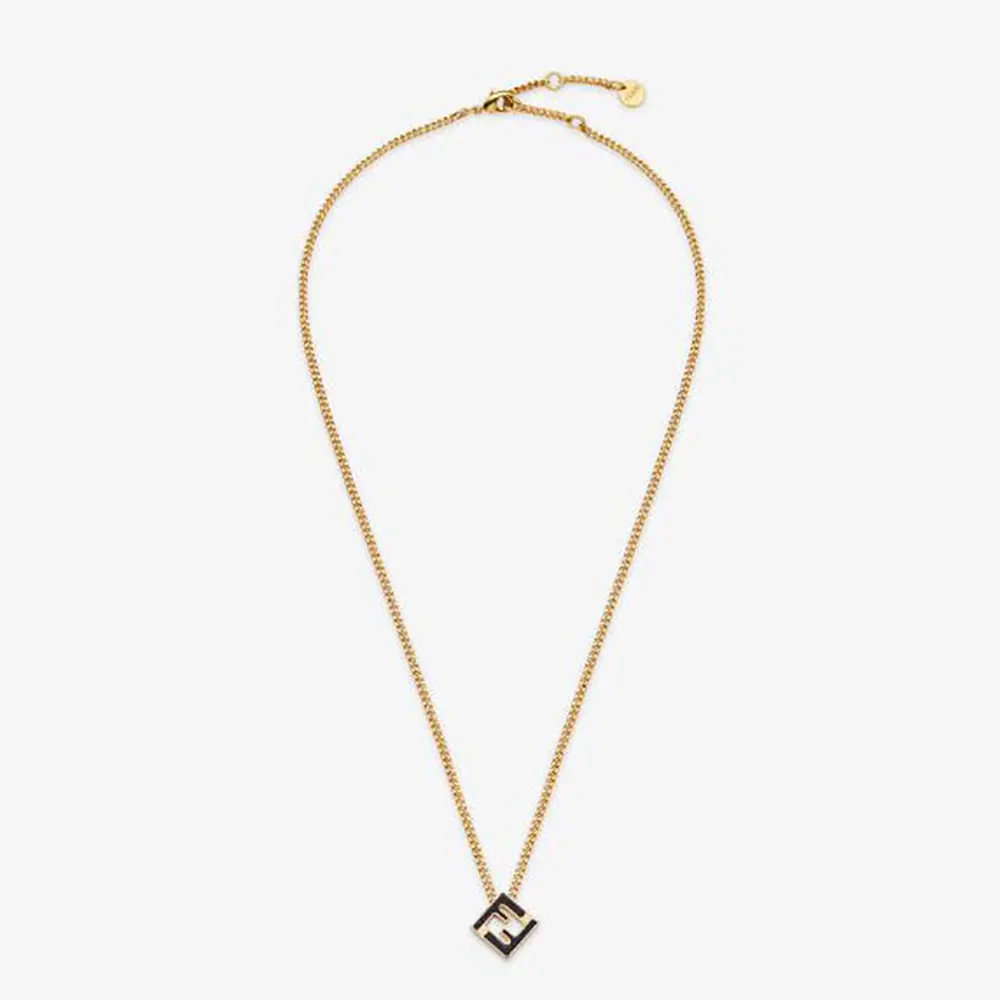 Fendi Women Forever Fendi Necklace Gold-colored and Black Metal