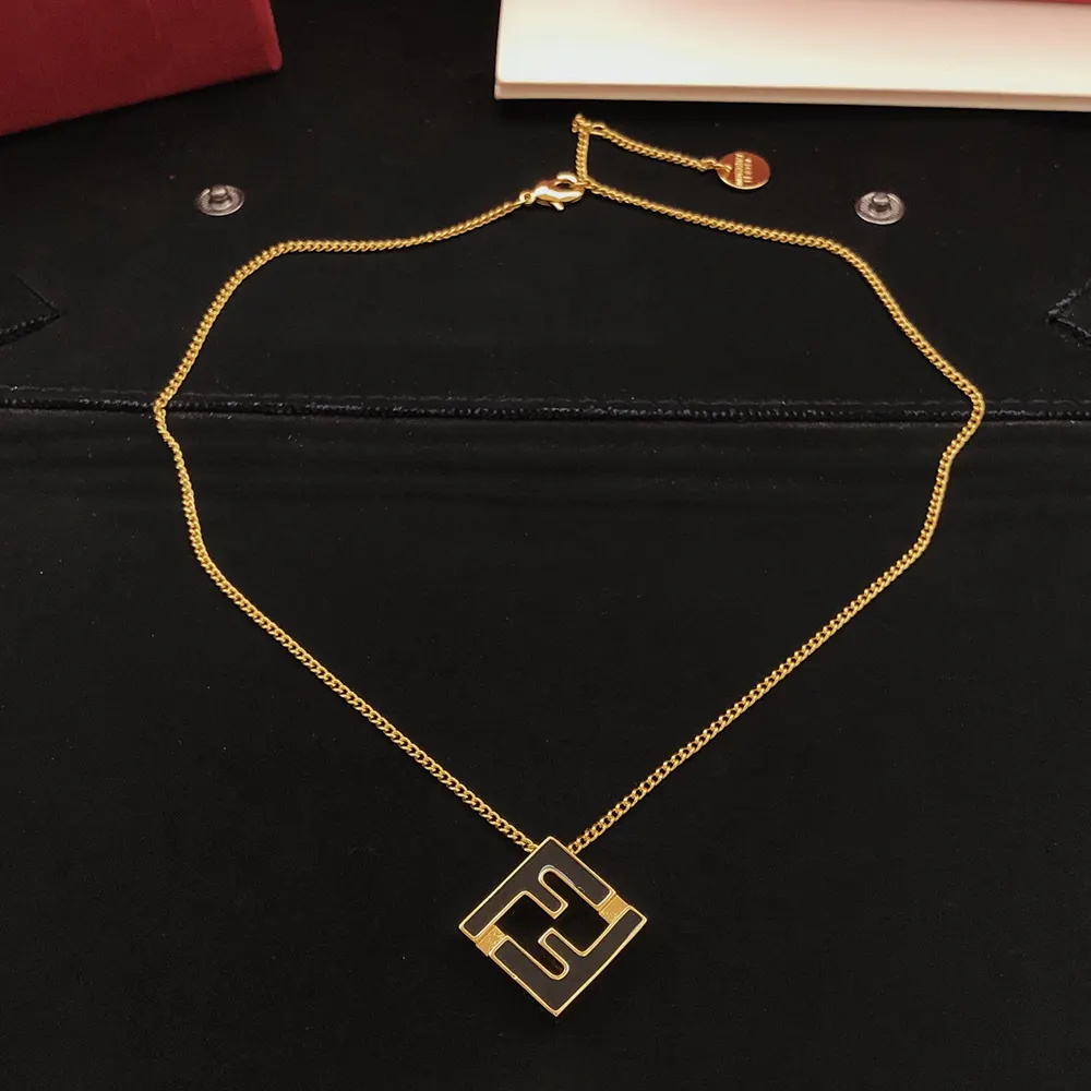 Fendi Women Forever Fendi Necklace Gold-colored and Black Metal