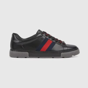 Gucci Unisex Ace Sneaker With Web-Black 849836AAFN31076