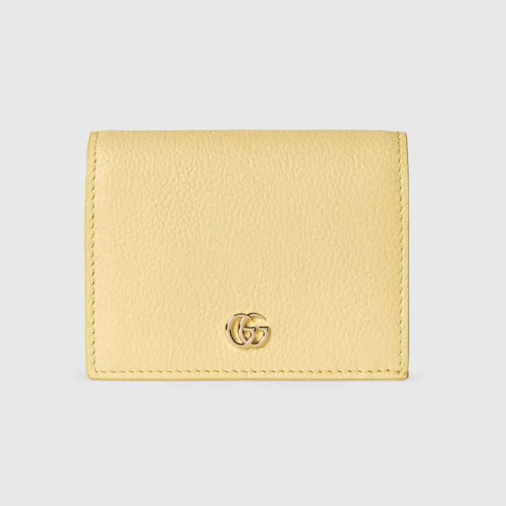 Gucci Unisex Brown Interior Gg Marmont Small Wallet-Light Yellow ‎841358AAFXL