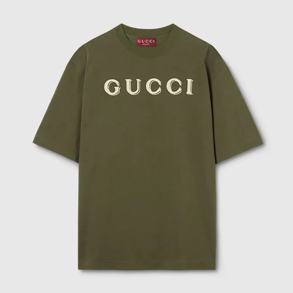 Gucci Women Cotton Jersey T-shirt with Embroidery 798115XJHN3