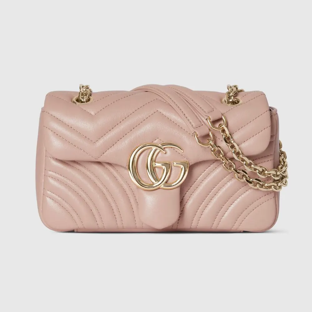 Gucci Women GG Marmont Small Shoulder Bag-Pink ‎837280AAE38