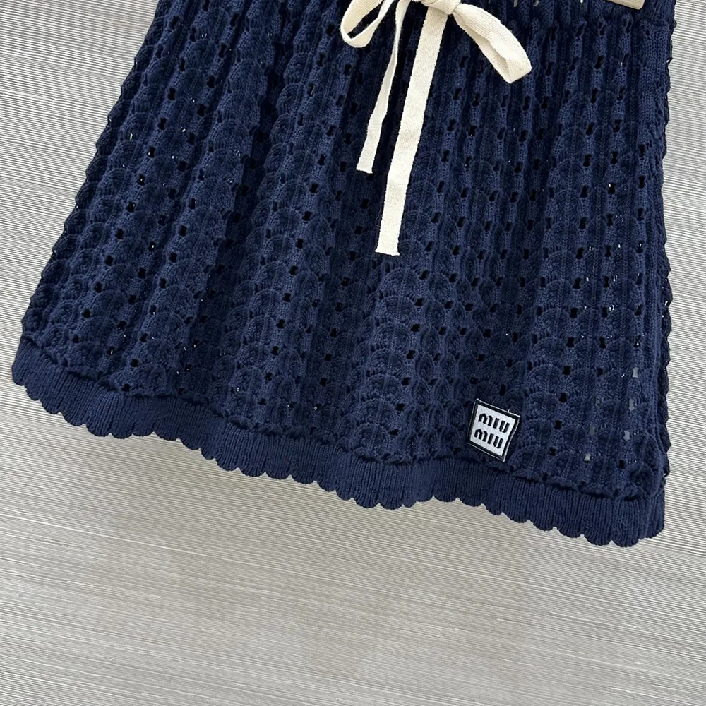 Miu Miu Women Cotton Miniskirt-Nvay MMG5881847F0008