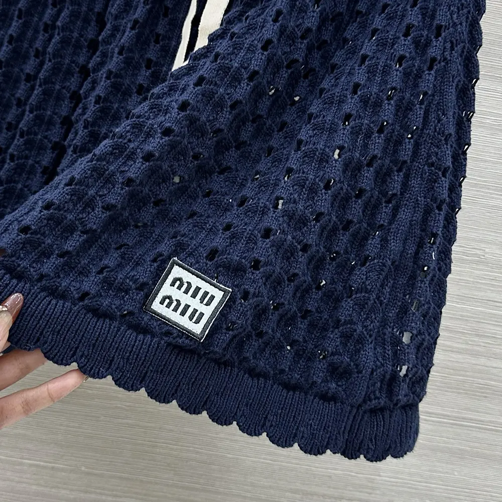 Miu Miu Women Cotton Miniskirt-Nvay MMG5881847F0008