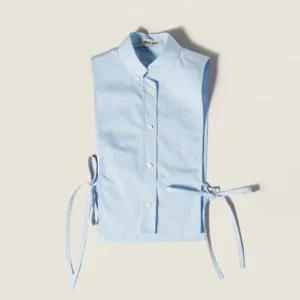Miu Miu Women Poplin Shirt-Light Blue MK202419SEF0013