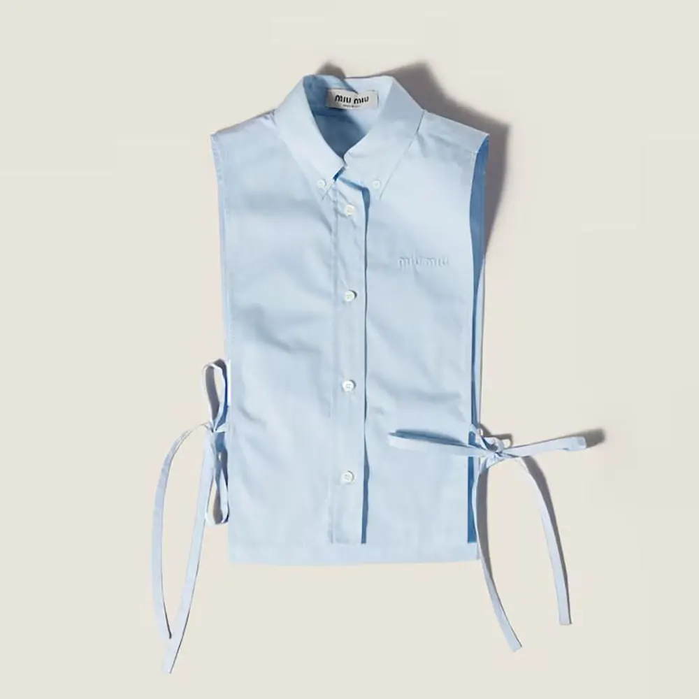 Miu Miu Women Poplin Shirt-Light Blue MK202419SEF0013