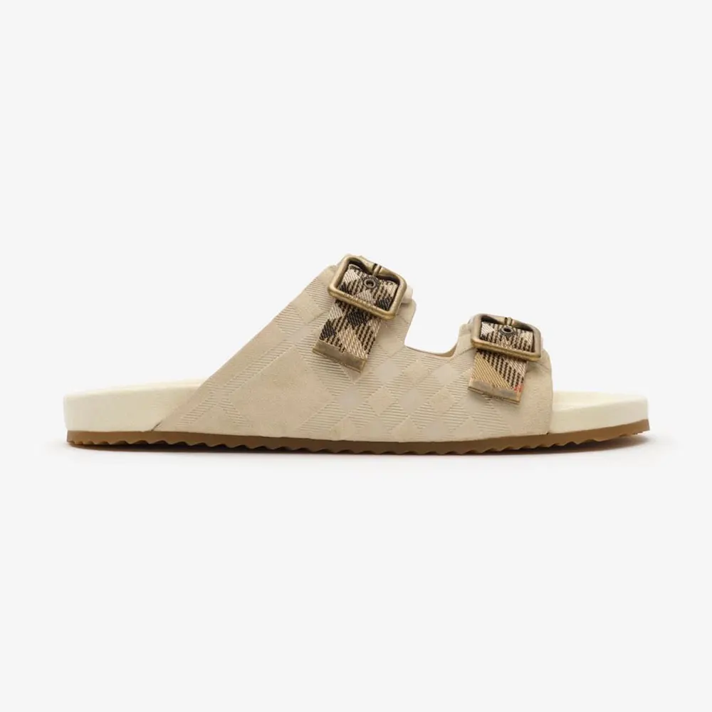 Burberry Unisex Check Suede Urchin Sandals 81188891