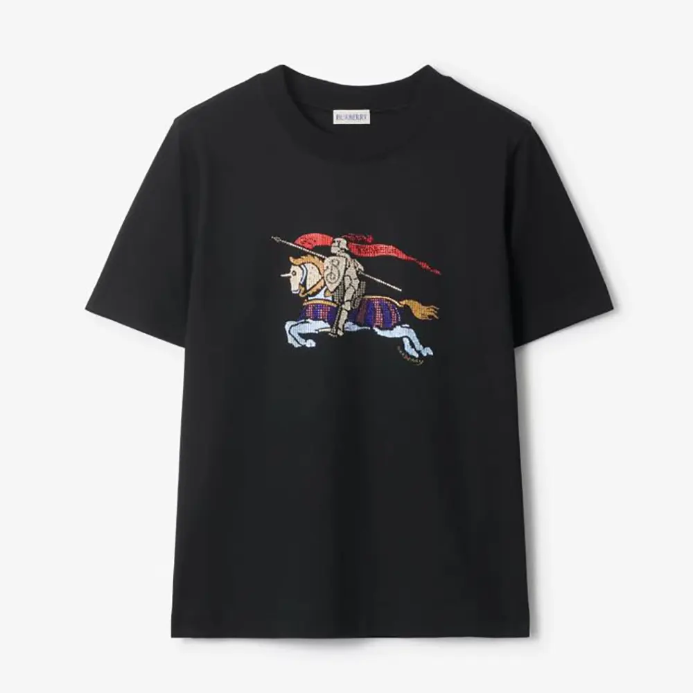 Burberry Men Crystal EKD Cotton T-shirt-Black 81154811