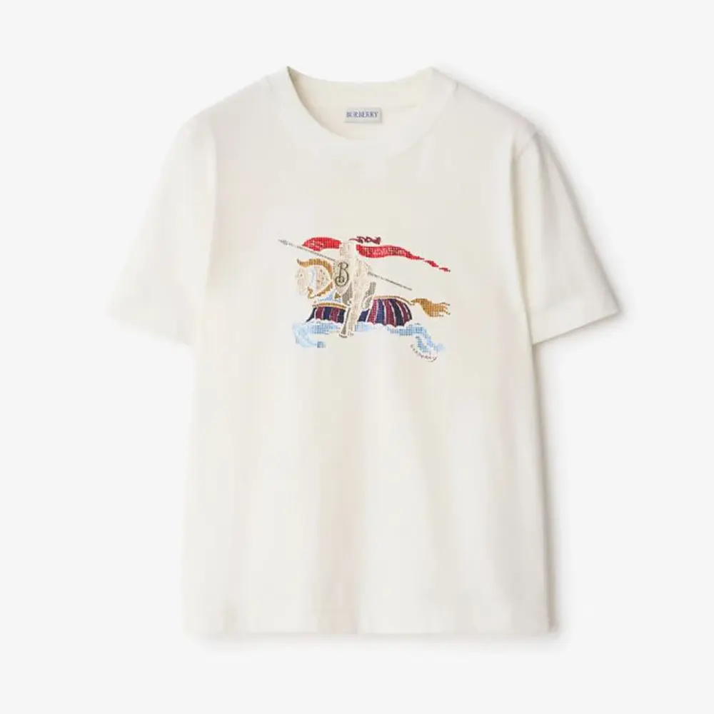 Burberry Men Crystal EKD Cotton T-shirt-White 81154801