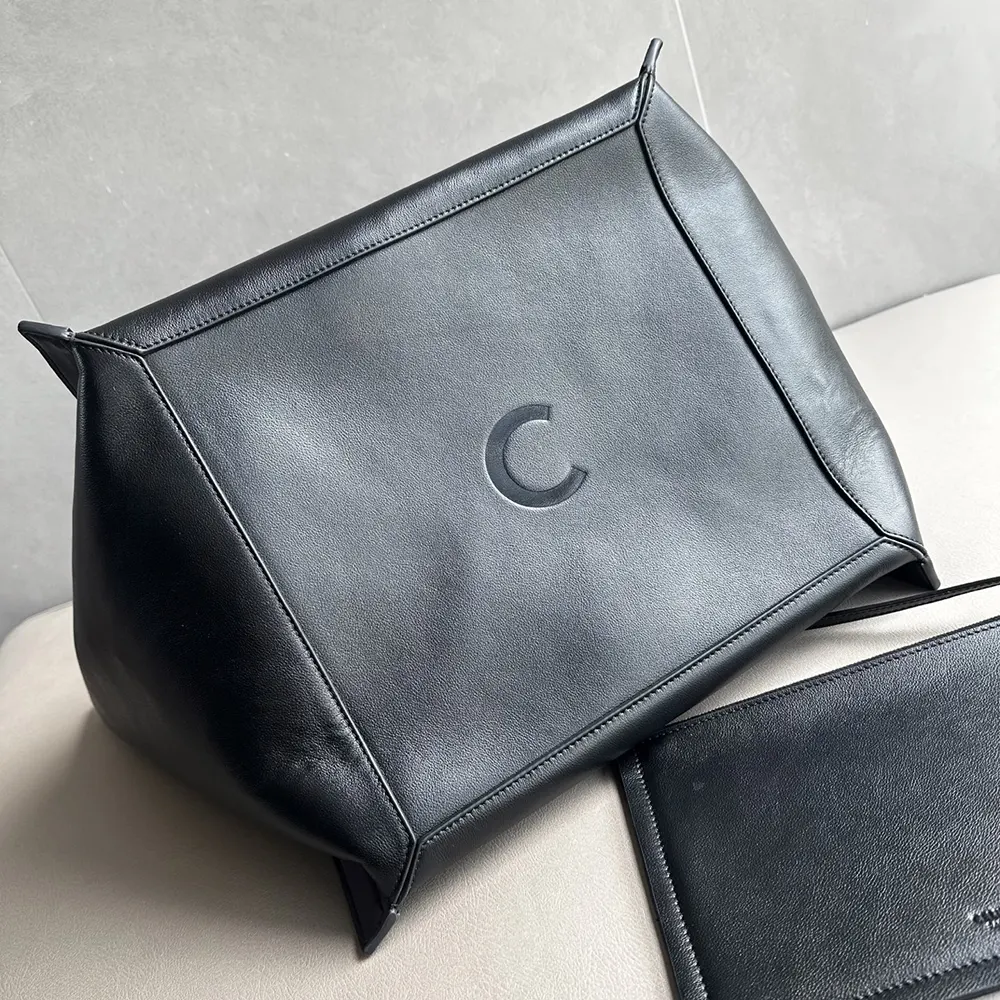 Celine Women Medium Cube Bag In Supple Calfskin-Black