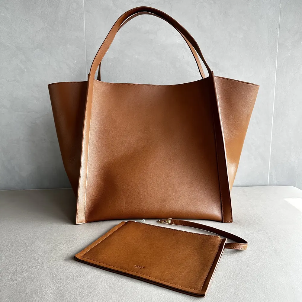 Celine Women Medium Cube Bag In Supple Calfskin-Brown