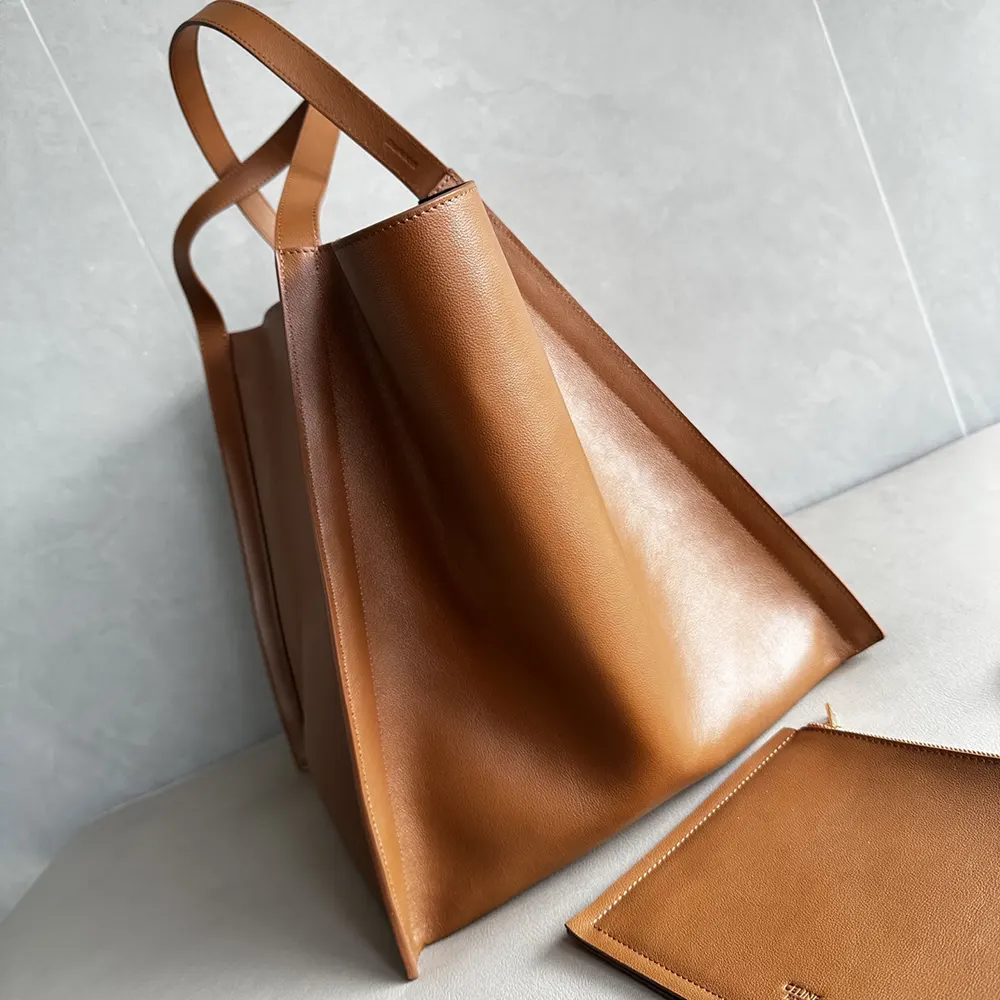 Celine Women Medium Cube Bag In Supple Calfskin-Brown