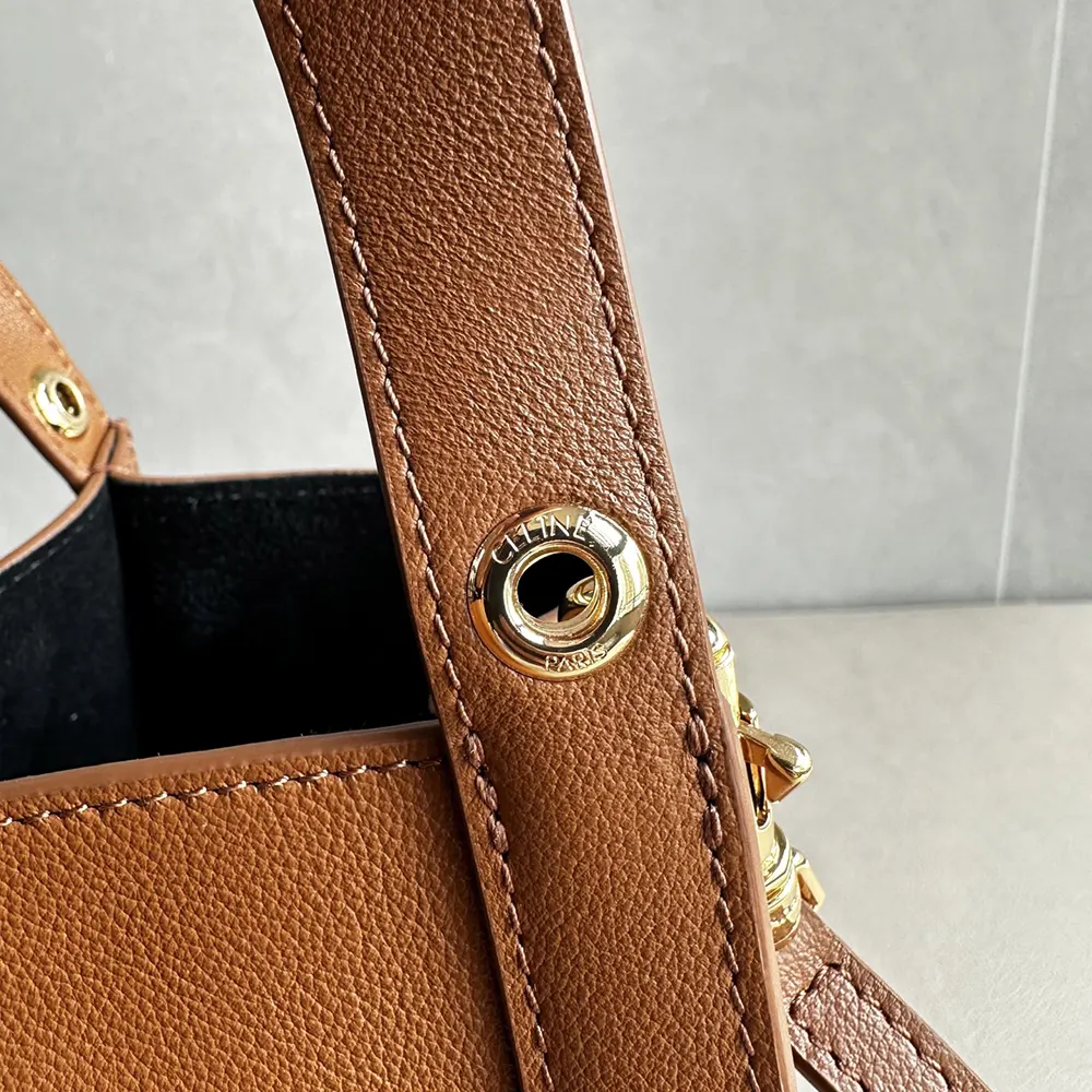 Celine Women Medium Cube Bag In Supple Calfskin-Brown