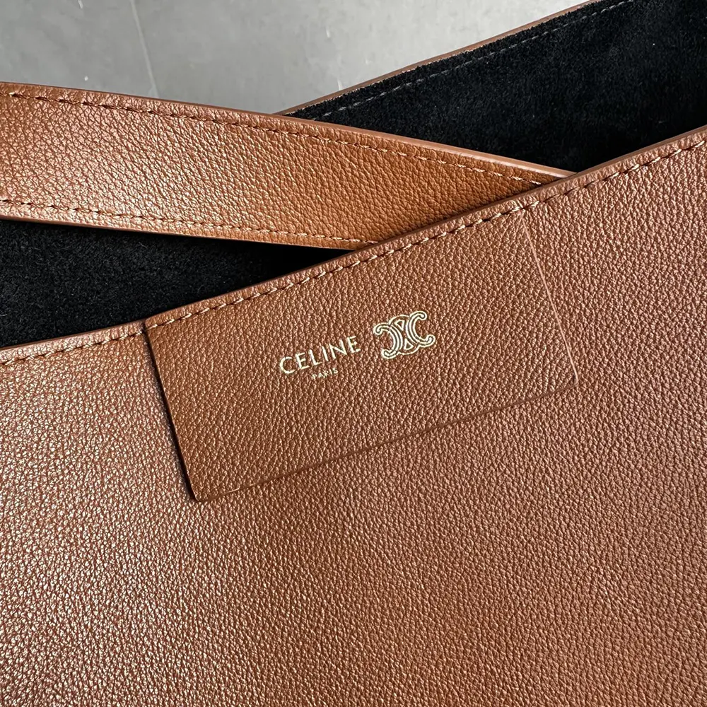 Celine Women Medium Cube Bag In Supple Calfskin-Brown