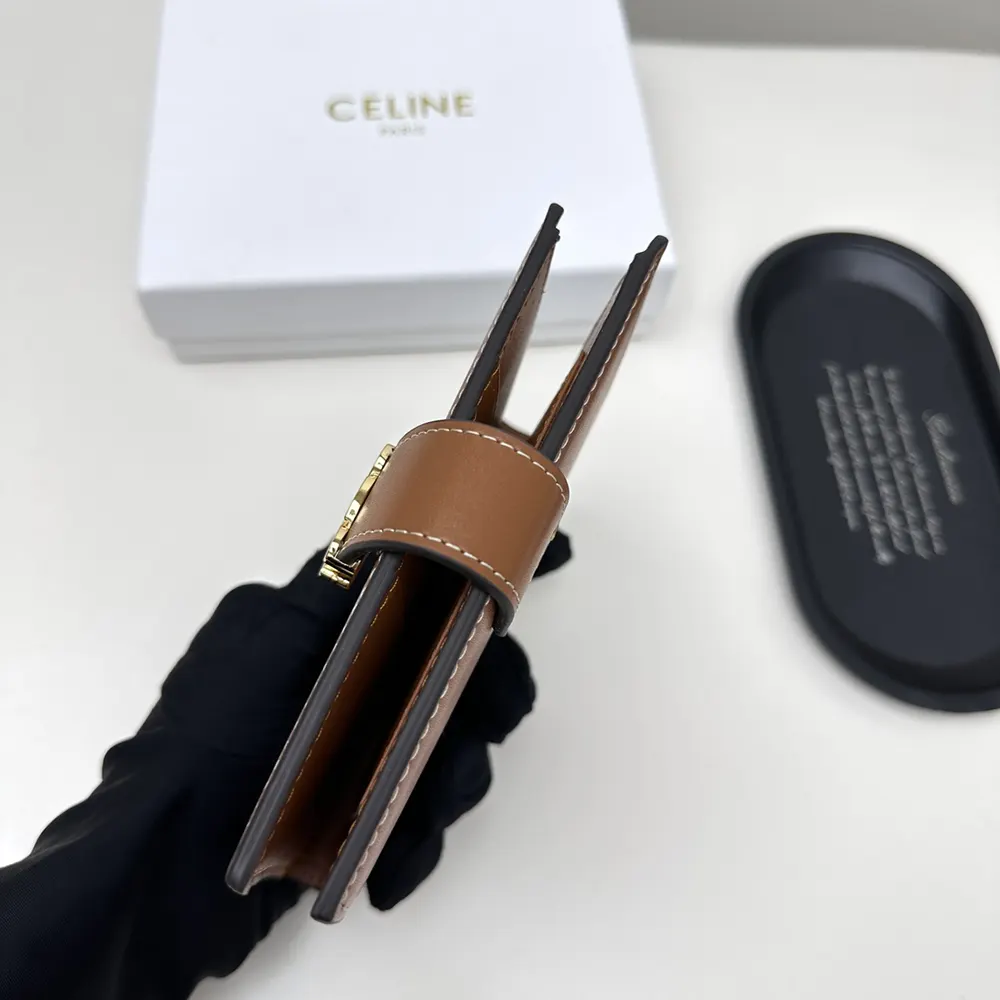 Celine Women Medium Strap Wallet Nino in Supple Grained Calfskin