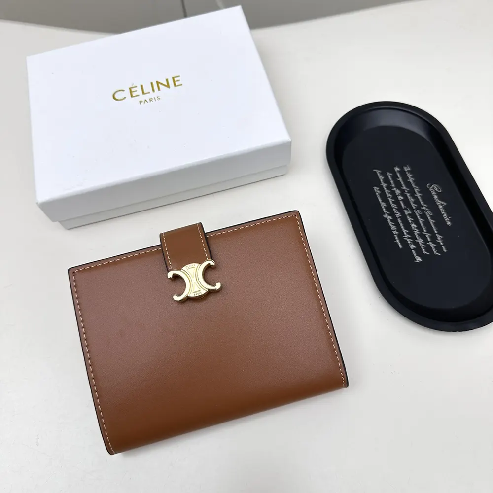 Celine Women Medium Strap Wallet Nino in Supple Grained Calfskin