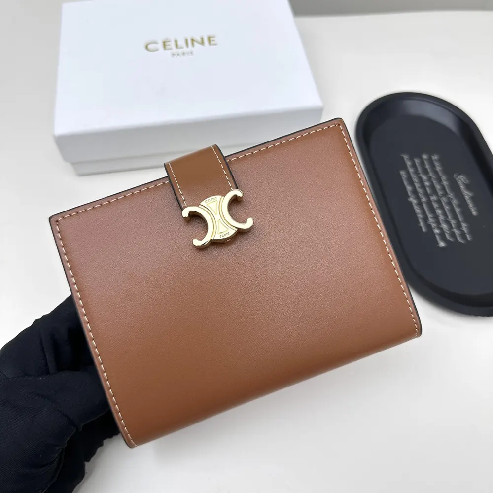 Celine Women Medium Strap Wallet Nino in Supple Grained Calfskin