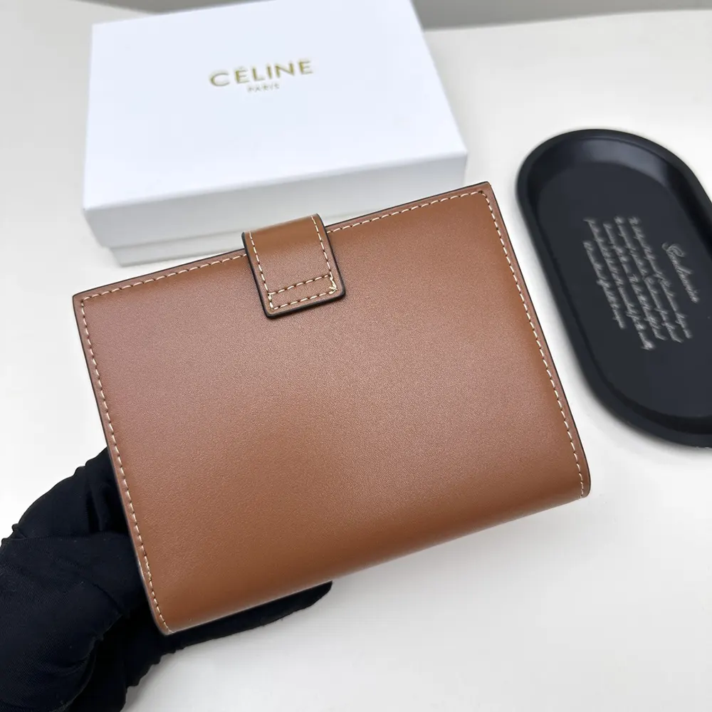 Celine Women Medium Strap Wallet Nino in Supple Grained Calfskin