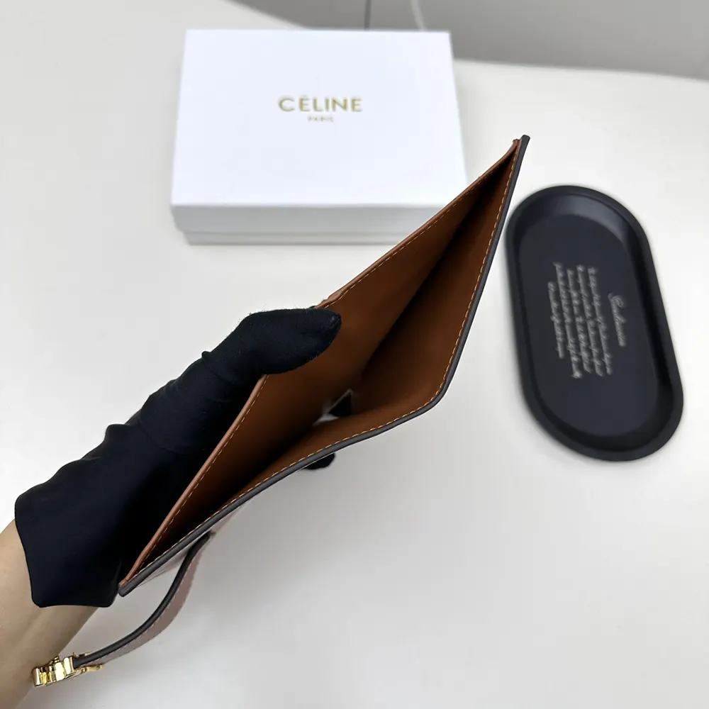 Celine Women Medium Strap Wallet Nino in Supple Grained Calfskin