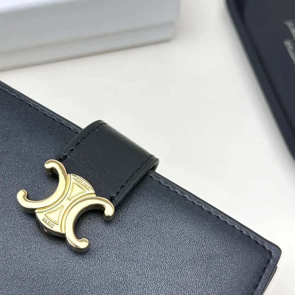 Celine Women Medium Strap Wallet Nino in Supple Grained Calfskin-Black